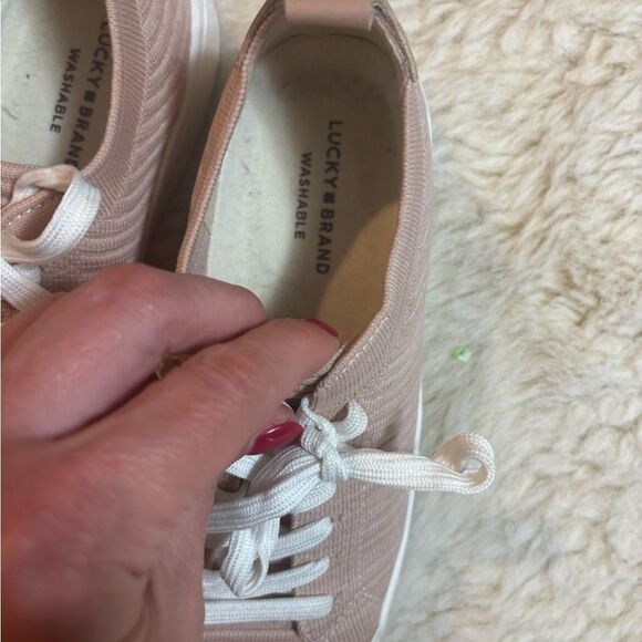 Lucky Brand Pink and White Sneakers with Textured Knit Upper - Picture 5 of 8
